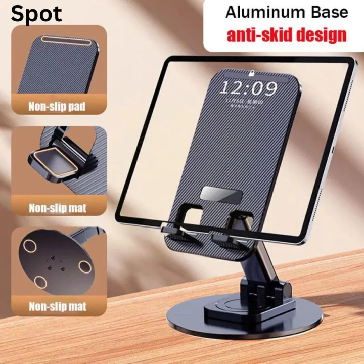 360%C2%B0%20Aluminum%20Alloy%20Base%20Rotatable%20Foldable%20Desktop%20Mobile%20Phone%20Stand%20Bracket%20Holder%20/%20Mobile%20Phone%20Stand%20Mount%20Universal%20Adjustable%20Desktop%20Smart%20Phone%20Tablet%20Holder%20Bracket%20-%20Image%204