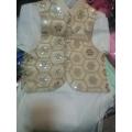 kameez shalwar with beautiful mirror work waistcoat. 