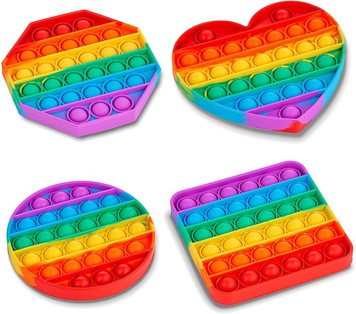 Pop It Fidget Toys Pop Its Fidgets Kids Toys, Fidget Toy Pack Poppet Figit Sensory Toys, Stocking Stuffers for Kids & Adults, Rainbow Popper Stress Relief Gifts Poppers Fidget Get Girls Toys 1 Piece