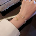 Tala 18K Gold Kyle Inspired - Double layer Pearl Flower Pendant Bracelet Exquisite packaging Fashion accessories. 