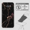 Samsung A7 2017 (A720) Skin - SkinLee HQ Vinyl Skin Wrap (Not Cover) - Black Rose Gold Marble - SKINLEE-130-2-22-39. 