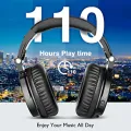 OneOdio A70 Bluetooth Over Ear Headphones with 72H Playtime, Hi-Res Audio, 3.5mm/6.35mm Wired Jack, Soft Memory Earcups for Studio, DJ, Mixing, Computer, Laptop, Tablet, Black. 