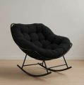 Outdoor Rocking Chair  Sleeping chair relaxe chair Rocking Chair with Iron Frame with Valvet Cushion Comfortable Balcony Rocking Chair Lounge Chair  Lounge Sofa Comfortable Rocking Chair. 