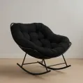 Outdoor Rocking Chair  Sleeping chair relaxe chair Rocking Chair with Iron Frame with Valvet Cushion Comfortable Balcony Rocking Chair Lounge Chair  Lounge Sofa Comfortable Rocking Chair. 