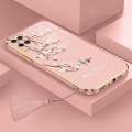 Casing For OPPO A54 4G Luxury Beautiful mapies with flower Camera Protection Phone Case Plating Edges Silicone Soft Cover With Free Lanyard. 