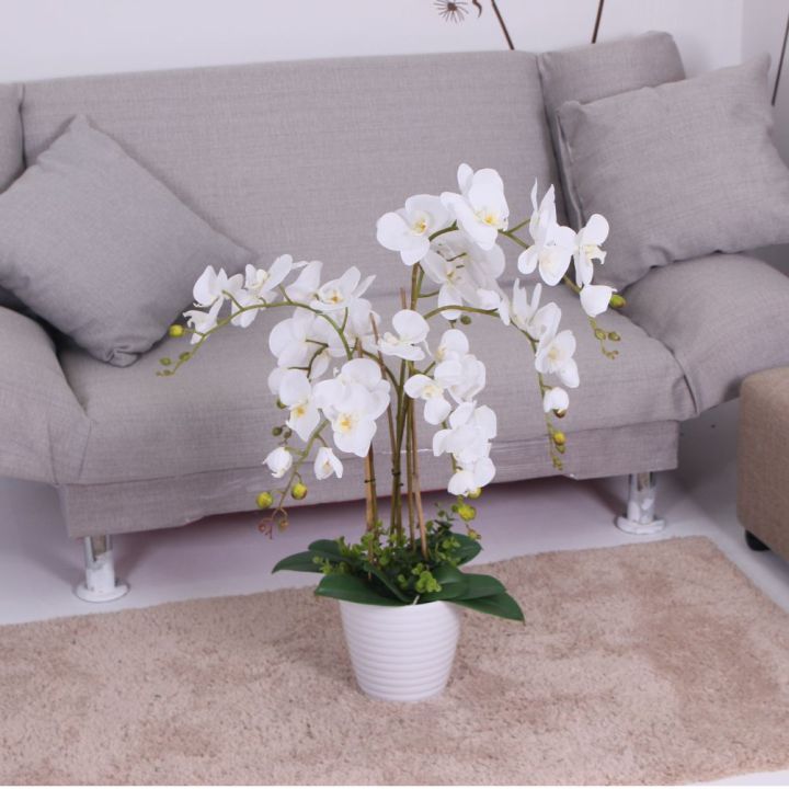 Artificial%20White%20Orchid%20Flower%20with%20Black%20Planter.%20-%20Image%209