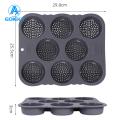 GOIKEA Mesh Air Hole Bread Mold Non-stick 8-compartment Silicone Hamburger Bun Pan Perfect for Home Kitchen Bakery Durable Mold for Bread Making Bread Mold with Mesh Air Hole Design. 