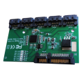 SATA Expansion Card 1 to 5 Port SATA3.0 Controller Card Motherboard SATA Port Multiplier Riser Card HUB Adapter. 