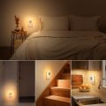 Sensor LED Night Light For Room With Smart Auto ON / Off Led Lamp Kids Bulb Bedroom Cabinet Bathroom Hallway Stairways Or Any Dark Soft Brightness Mini Square Control Energy Saving Sleeping Kid's Corridor Bedrooms Stairs Dusk To Dawn Backlight. 