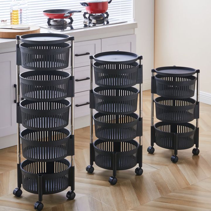 Movable%20Rotating%20Shelf%20Multi-Function%203/4/5%20Layers%20Round%20Vegetable%20Fruit%20Home%20Organizer%20Kitchen%20Storage%20Rack%20With%20Wheels%20-%20Image%202