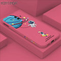 Hontinga for Huawei Mate 10 Case Cartoon Astronaut Side Design Back Cover Soft Square Edge Liquid Silicone Phone Cases. 