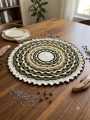 Beautiful Hand-Crocheted Round Table Mat. 