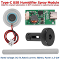5V Type-C USB Humidifier Module Spray Module No Switch Circuit Board Atomization Module Atomization Plate Circuit Board Atomization Module Atomizer DIY Incubation Experimental Equipment. 