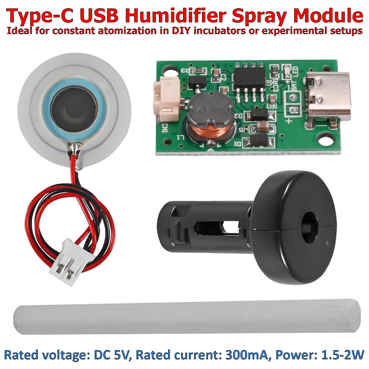 5V Type-C USB Humidifier Module Spray Module No Switch Circuit Board Atomization Module Atomization Plate Circuit Board Atomization Module Atomizer DIY Incubation Experimental Equipment