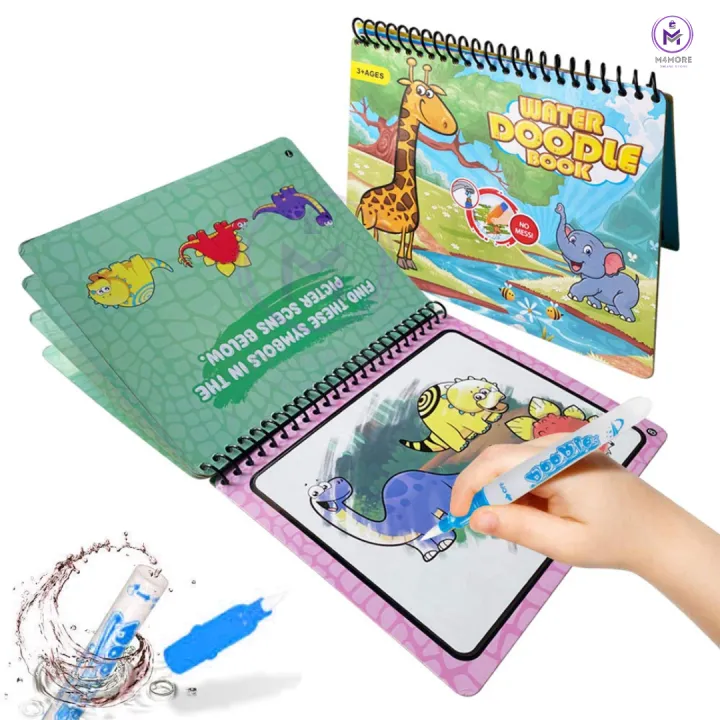 "Reusable%20Magic%20Water%20Coloring%20Book%20Set%20with%20Pen%20%7C%20Montessori%20Kids%20Educational%20Drawing%20Practice%20Copybook%20%7C%20Handwriting%20Tracing%20&%20Doodle%20Learning%20Books%20for%20Children%E2%80%99s%20Painting,%20Education,%20and%20Fun"%20-%20Image%205