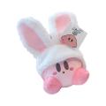 8Cm Sanrioed Anime Cartoon Plushie Star Kirby Cos White Rabbit Pink Rabbit Dress Up Cute Doll Into Rabbit Costume Pendant Kirby. 