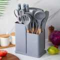 19PCS Silicone Kitchenware Cooking Utensils Set Random Colours Non-stick Cookware Spatula Kit Heat Resistant Wooden Handle Kitchen Cooking Tool. 