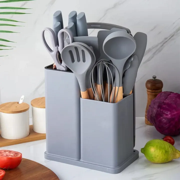 19PCS%20Silicone%20Kitchenware%20Cooking%20Utensils%20Set%20Random%20Colours%20Non-stick%20Cookware%20Spatula%20Kit%20Heat%20Resistant%20Wooden%20Handle%20Kitchen%20Cooking%20Tool%20-%20Image%202