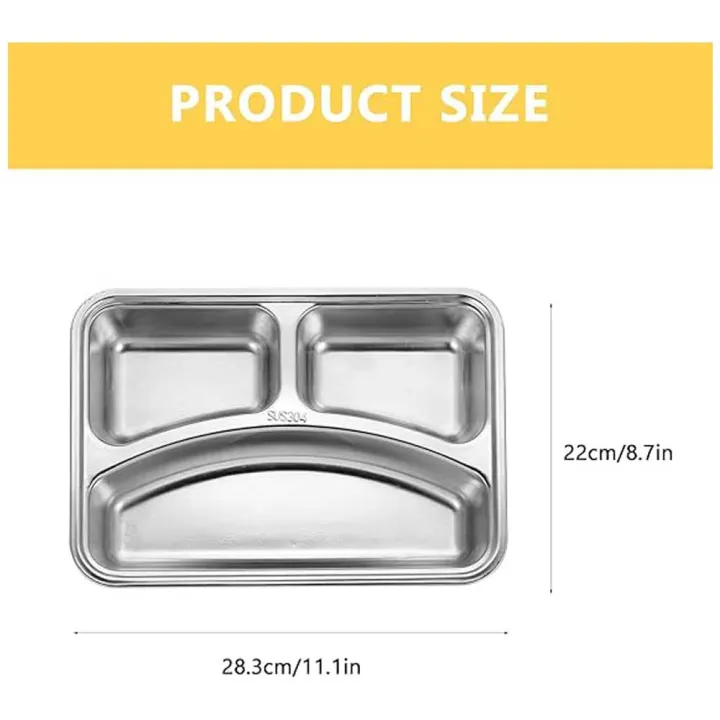 Stainless%20Steel%20Metal%20Sectioned%20Divided%20Plates%20with%20Lid,%20Rectangular%20Dinner%20Tray,%20Diet%20Plate%20with%203%20Sections,%20Stackable%20Serving%20Platter%20Snack%20Fruit%20Plate%20for%20Campers%20-%20Image%206