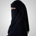 Triple Nakab Patti 3 Layer Big Size-Black Abaya Niqab Breathable Fabric Hijab Naqab Nakab for Women and Girls. 