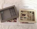 Jewelry Storage Organizer Velvet Drawer Tray Acrylic Jewelry Box Display Holder Case for Necklace Earring Bracelet Watch (beige, white, pink, black with lid) / Jewelry Box, 3 Grids Women's Jewelry Organizer, Velvet Jewelry Organizer. 