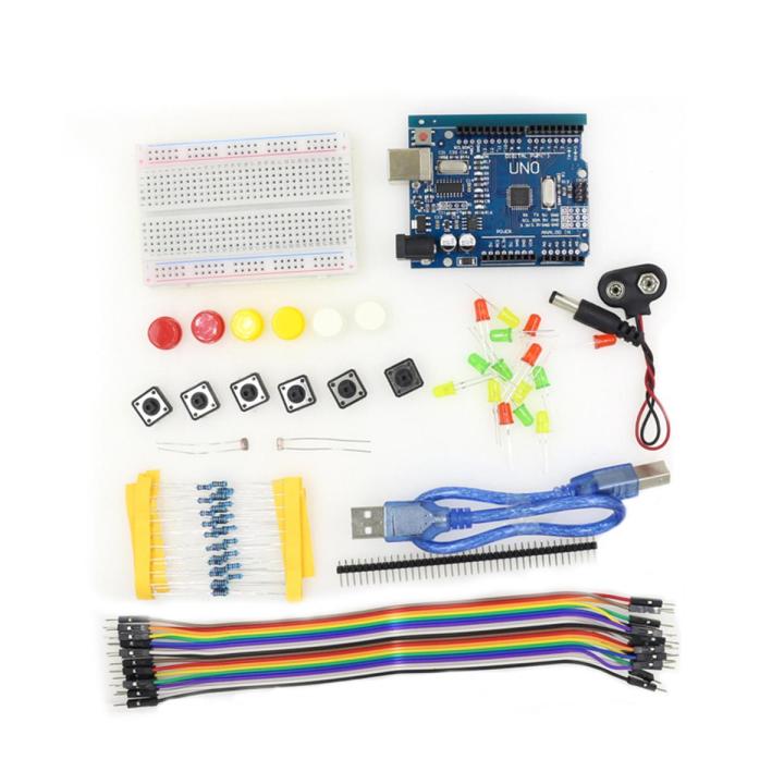 For Arduino Uno Starter Kit W/ Leds Switches Resistors Cables Jumpers