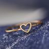 Women Simple Hollowed-out Heart Ring Valentine Propose Circlet Jewelry Gift. 