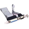 Motherboard Serial & Parallel Port Bracket DB9 DB25 RS232 COM Port Header Cable Connection ATX. 