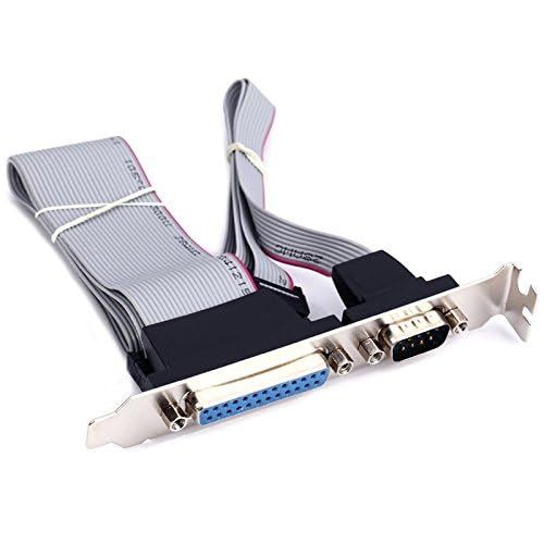 Motherboard Serial & Parallel Port Bracket DB9 DB25 RS232 COM Port Header Cable Connection ATX