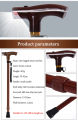 Old man stick with torch light intelligent wood color  Hiking Walking stick Trekking Poles. 
