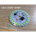 12W 220V AC Led Bulb plate with on board IC driver, driverless Aluminum plate board - All colours Whiite, Red, Green & Blue. 
