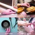 100PCS/Box PVC Household Waterproof Pink Nitrile Gloves Butcher Safety Work Latex Free Long Disposable Gloves For Kitchen Use. 