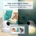 Babysense HD Split Screen Video Baby Monitor, 5" LCD, Non-Wifi, Pan Tilt Zoom, Adjustable Night Light, Two-Way-Talk, Night Vision, 4000mAh Battery, HD S2-1CAM. 