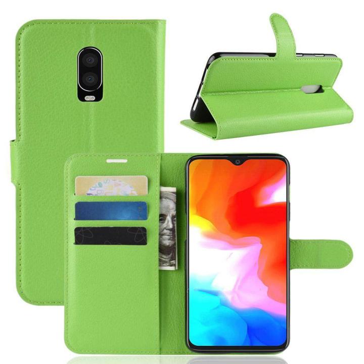 PU Leather Cover For OnePlus 6T A6010 A6013 Case Flip Magnetic Closure Stand Wallet Phone Casing