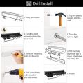 Aluminium Multi functional Wall Hanging Tools, Storage Stand Kitchen Utensils, Wall Mounted Kitchen Organizer Rack. 