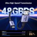 UGREEN 8K Micro HDMI to HDMI Cable Mini HDMI to HDMI Cable, Braided 48Gbps Ultra High Speed 8K@60hz, Support HDR eARC Dolby for GoPro Raspberry Pi 4 Sony. 