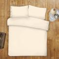 Beddy's Studio - Pure & Soft Cotton Plain White Solid Color Bed Sheet Set With Pillow Cases Single & King Size Bed Sheets. 