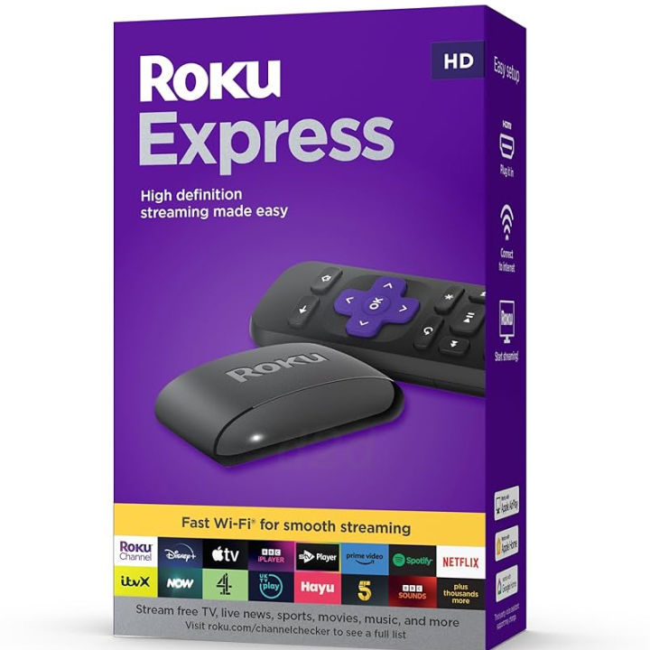 Roku Express (New, 2022) HD Streaming Device with High-Speed HDMI Cable ...