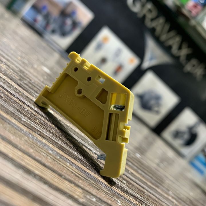 EW-35 DIN Rail Terminal Blocks End Stopper Bracket Brown for 35mm Width Rail