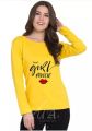 Full sleeves yellow girl power t.shirt for girls and women's. 