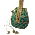 Designer Traditional Embroidered Chiffon Potli Bag 8 Inch Wedding and Party Clutch Gift for Women. 