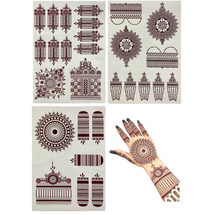 Henna%20stickers%20,%20Temporary%20Arabic%20design%20Henna%20Tattoo%20for%20both%20hands,%20Henna%20Tattoo%20-%20Image%203