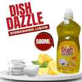 Dish Dazzle Dish washing Liquid | Powerful Grease Cutting Formula dishwasher liquid | (Dish Dazzle your Dishes Deserve to Dazzle) With Free Gift Sponge. 