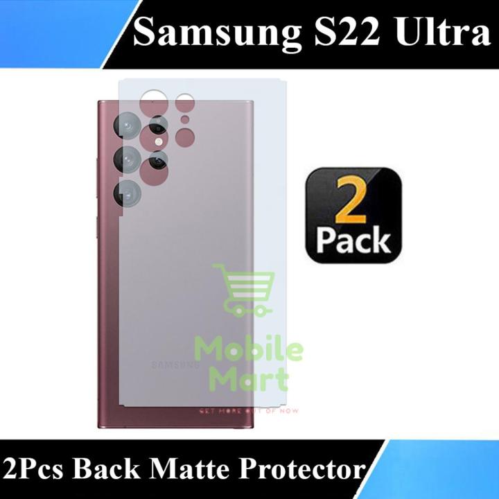 Samsung Galaxy S22 Ultra Back Protector Carbon Fiber Matte Soft Skin Sheet For Galaxy S22 Ultra - 2Pcs