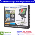 7-Inch 12MP KL G1200 Digital Microscope with 1–1200X Zoom, Metal Stand, and High-Definition LCD for Electronics Repair by Electrica. 