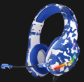 J10 RGB Gaming Headset - Flexible LED Stereo Surround Headphones with 3.5mm Jack, Blue. 