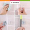 Techmanistan Random Color Self Adhesive Wall Mounted Mop Holder Mop Hook Broom Clamp, Bathroom Mop Holder, No Trace-Free Punching Nail-Free Mop Clip, No Drilling Mop and Broom Holder, Brush Broom Hanger. 