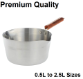 Premium Stainless Steel Milk Pan | Durable Rustproof Silver Pot for Tea, Milk & Coffee | Multipurpose Saucepan for Boiling, Cooking & Heating | Non-Stick Kitchen Essentials Cookware. 