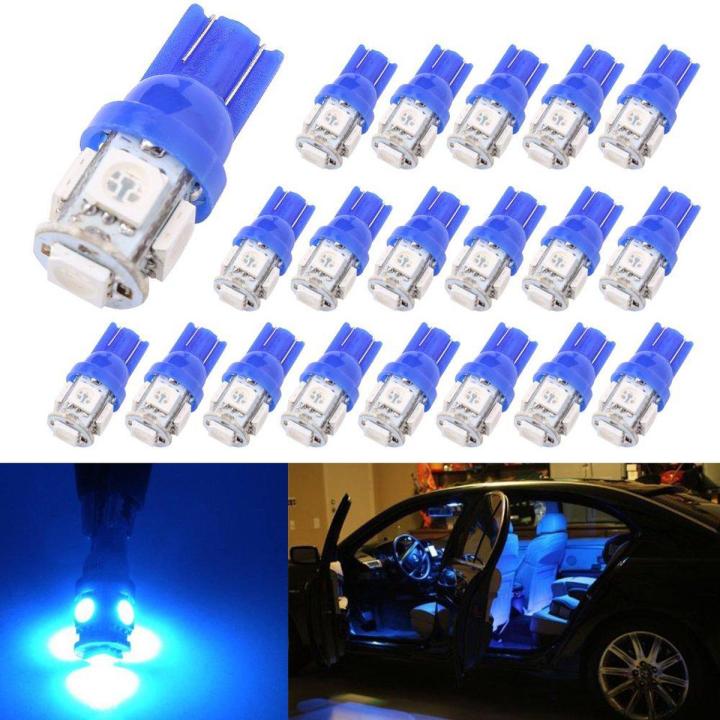 194 T10 W5W 5SMD 5050 Antline 12v LED Light Bulb Blue 2825 158 192 168 for Car/Motor Interior Dome Parking Side Turn Signal Dashboard License Number Plate Light Bulbs Lamp (pack of 20)