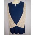 Navy blue kurti with slives. 